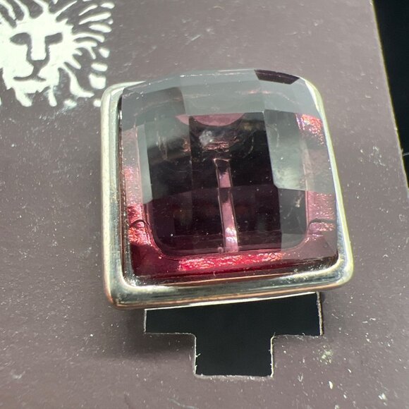 Anne Klein Purple Square Clip-On Earrings Nickel Safe - Picture 5 of 6